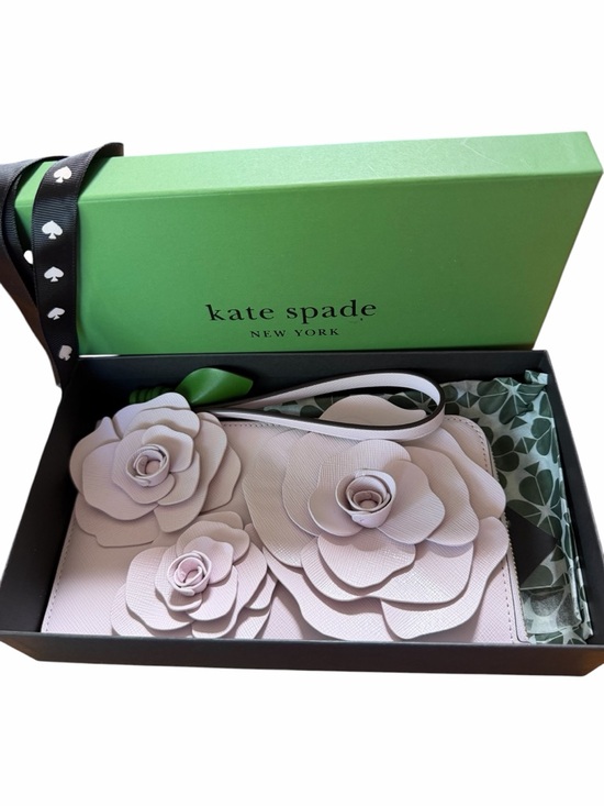 kate spade Handbags - Kate Spade Medium L-Zip Wristlet 3-D Leather Flora Flower Wristlet + gift box